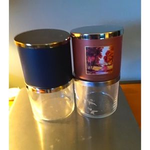 LOT OF 4 EMPTY CANDLE JARS